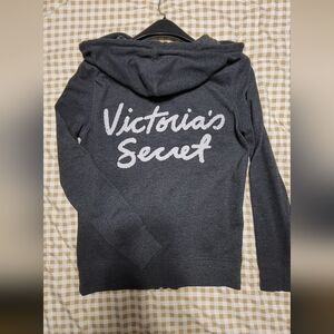 Victoria's Secret Charcoal Hoodie with White Logo